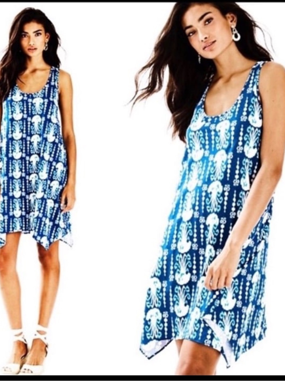 Lilly Pulitzer Melle Indigo Get‎ in Line Trapeze Dress Size XXS